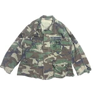 US Air Force Jacket Mens Large Regular Woodland Camo BDU Ripstop USGI Field Coat